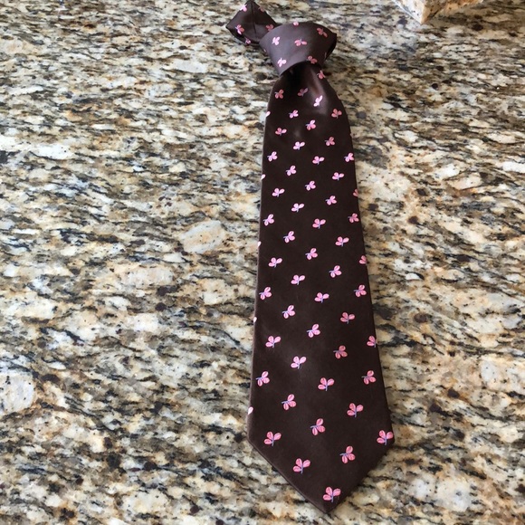 Brown with pink flowers tie Ted Baker - Picture 1 of 5